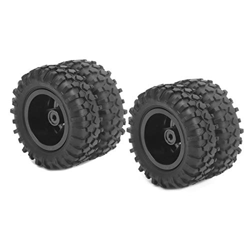 VGEBY RC Tires, Dually Rear Twin Tire Set with 55mm Diameter 1/10 Scale Truck Wheels 2Pcs Black for Off-Road Racing Hobbyists and RC Enthusiasts
