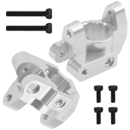 Metal C-Hubs Caster Blocks & Front Steering Blocks & Rear Stub Axle Upgrade Parts Compatible with MN128 MN86s MN86k MN86 G500 1/12 RC Crawler Car (Silver) - color: Silver