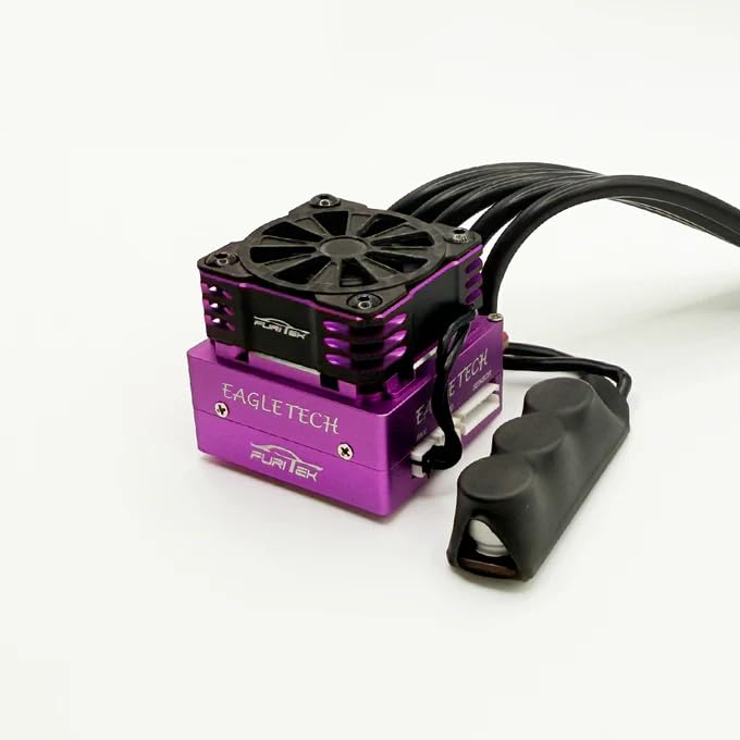 Furitek EagleTech 160A 1/10 Sensored Brushless ESC w/Fan – Remote Control Car, RC Car Drift/Racing 1/10 Scale Upgrade Electronics (Purple (FUR-2671))
