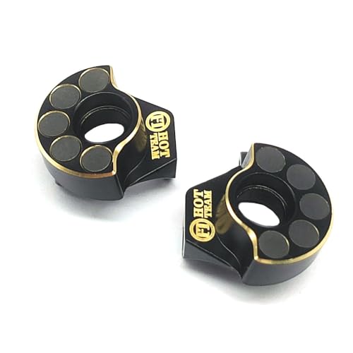 Hobby Tungsten Steel & Brass Steering Knuckle RC Axle Counterweights for Axial SCX30 1/30 RC Crawler Upgrade Accessories (Black Gold)