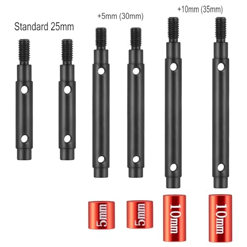 Steel Portal Drive Stub Axles for 1/18 Redcat Ascent RC Crawler Car - color: Standard(25mm)