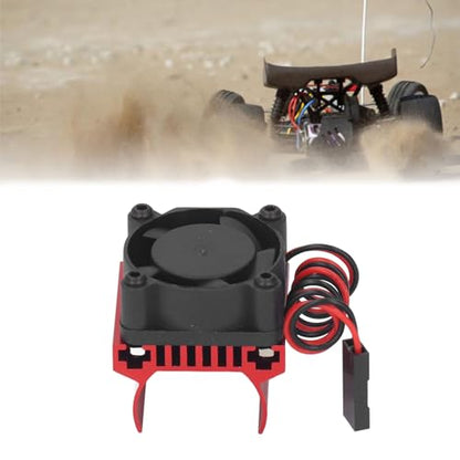 VGEBY RC Cooling Fan, Efficient Motor Heat Dissipation 1/18 Scale Heatsink for Remote Control Cars Enthusiasts and Off-Road Racing Scenarios - color: Red