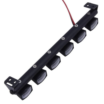RC Car Light Bar Kit 6 LEDs Body Shell Roof Lights for 1/10 RC Crawler Car Truck Accessories - (Color: Black, CN)