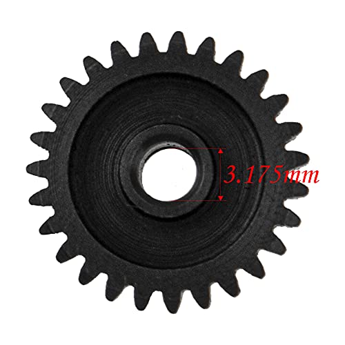 5Pack ShareGoo Steel 48P 3.175mm Pinion Gear Sets 23T 24T 25T 26T 27T fit 3.175mm (1/8-Inch) Shaft Compatible with Arrma HPI Kyosho Losi Axial Traxxas Tamiya Associated 1/10 RC Car Monster Truck Buggy