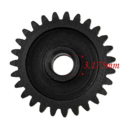 5Pack ShareGoo Steel 48P 3.175mm Pinion Gear Sets 23T 24T 25T 26T 27T fit 3.175mm (1/8-Inch) Shaft Compatible with Arrma HPI Kyosho Losi Axial Traxxas Tamiya Associated 1/10 RC Car Monster Truck Buggy