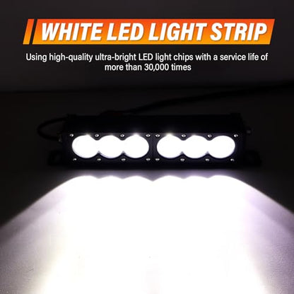 AUXTINGS 12 inch Single Row White LED Light Bar 60W Off Road Light Bar Spot Beam LED Work Light Truck UTV 4x4 Cars SUVs ATVs Boats Fog Driving Light with Wiring Harness kit - size: 12 inch white