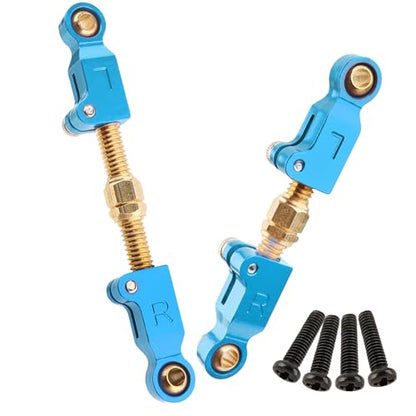 2 Pieces H14BM Upgrade Steering Linkage RC Car Accessories Adjustable Pull Rod Linkages Arm Tie Rod,Replacement Spare Parts for 1/14 Scale H14BM 14210 JC14EP HP474 HP141S Trucks (Blue)