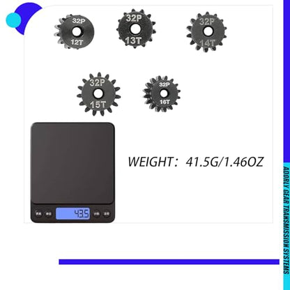 32P Steel Pinion Gear Set 1/8 inch Hole 12T 13T 14T 15T 16T for Traxxas Slash Hoss RustlerJato Bandit Nitro Stampede 2WD 4X4 VXL Motor Pinion Upgrades Parts