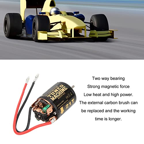 540 Brushed Motor Iron Copper 21T RC 540 Motor with External Carbon Brush Two Way Bearing for 1 10 RC Car for Axial SCX10 90046 Drift and Sport Use