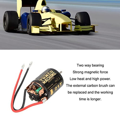 540 Brushed Motor Iron Copper 21T RC 540 Motor with External Carbon Brush Two Way Bearing for 1 10 RC Car for Axial SCX10 90046 Drift and Sport Use