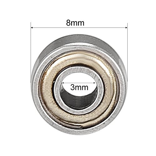 uxcell 693ZZ Deep Groove Ball Bearing Double Shield 693-2Z 2080093, 3mm x 8mm x 4mm Carbon Steel Bearings (Pack of 20) - size: 3mmx8mmx4mm