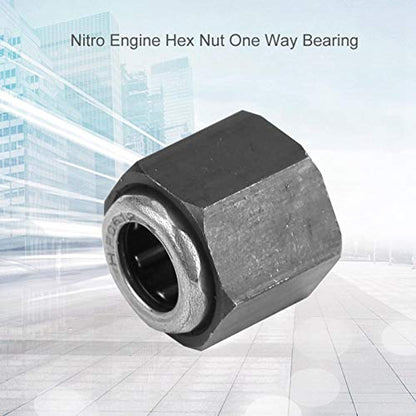 12mm One Way Bearing with Hex Nut – RC Pull Starter Bearing for Nitro Engine Cars, Compatible with HSP Redcat Exceed HPI 1/10 Buggy, Durable Metal Replacement Part