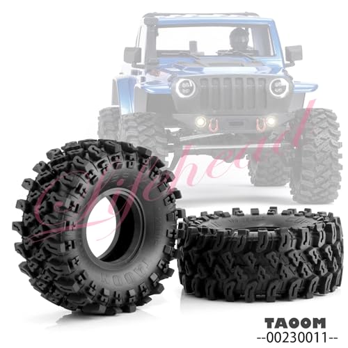 Lifehead 2.2 Inch Rubber Crawler Tires for 1/8 1/10 RC Crawler Car Retrofit Accessories KM5 YK4082 YK4083 Axial SCX10 RBX10 RR10 Traxxas TRX4，136x55mm OD