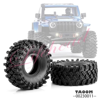 Lifehead 2.2 Inch Rubber Crawler Tires for 1/8 1/10 RC Crawler Car Retrofit Accessories KM5 YK4082 YK4083 Axial SCX10 RBX10 RR10 Traxxas TRX4，136x55mm OD