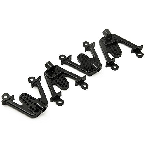 4PCS Aluminum Front & Rear Shock Tower Hoops, Black | Bracket Mount, Upgrade Parts, For Axial SCX10 1/10 Scale, Crawlers Truck Car - color: Black