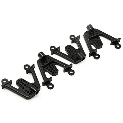 4PCS Aluminum Front & Rear Shock Tower Hoops, Black | Bracket Mount, Upgrade Parts, For Axial SCX10 1/10 Scale, Crawlers Truck Car - color: Black