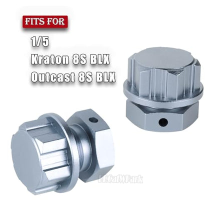 RC Upgrades Part for 1/5 KRATON 8S BLX/Outcast 8S BLX,Alloy Wheel Hex Hop Ups,Titanium