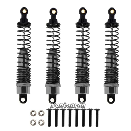 4Pack 1/10 RC Truck Car Adjustable Shock Absorber Damper 108004 Upgrade Parts 108mm Oil 108mm Oil Adjustable Alloy Aluminum Shock For 1:10 HSP 94188 94108 94111 Redcat Volcano (Titanium) - color: Titanium