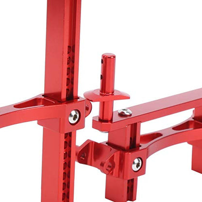 Aluminum Alloy RC Body Mount Shell Post Heavy Duty Upgrade Part Compatible with 1 10 Scale Crawler Truck Red Color 12cm Length Includes Mounting Screws