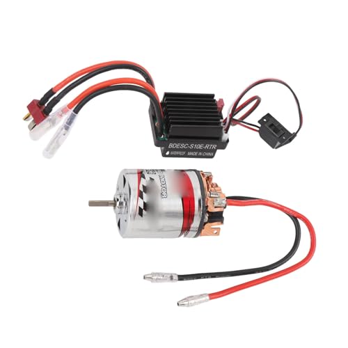 540 Brushed Motor Stainless Steel Case High Torsion 3 Slot Brushed Motor and ESC for Axial SCX10 AXI03007 1/10 RC Car (12T) - size: 12T, style: 12T