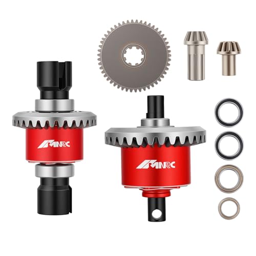 Alloy Front Rear Differential Diff & Spur Input Gear Kit for HyperGO 1/14 H14BM 14209 14210 Series Upgrades Part Red - color: Red