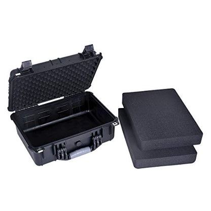 MEIJIA All Weather IP67 Waterproof Hard Camera Case,Hard Protective Case,Hard Case with Customizable Foam,Fit Use of Drones,Camera,Equipments,Pistols(Black,15.98x12.99x6.85inches) - color: Black, size: 15.98x12.99x6.85inches