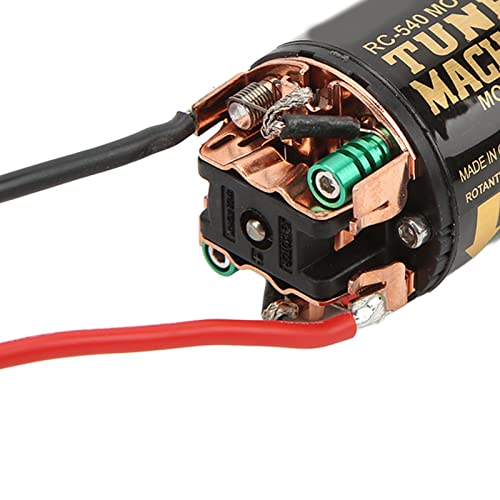 80T Brushed 540 Motor, Low Heat High Power RC Upgrade Part with Pre-Welded Wire Iron Copper Replacement Engine Accessories Compatible with SCX10 90046 1/10 RC Car