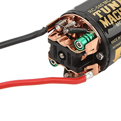 80T Brushed 540 Motor, Low Heat High Power RC Upgrade Part with Pre-Welded Wire Iron Copper Replacement Engine Accessories Compatible with SCX10 90046 1/10 RC Car