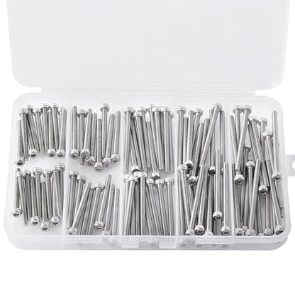 M3 x 30mm 35mm 40mm 45mm 50mm Hex Socket Head Cap Screws Bolts, 304 Stainless Steel, Metric Machine Fully Threaded, Bright Finish, Allen Hex Drive, Assortment Kit 100PCS - size: M3 x 30/35/40/45/50mm (100PCS)