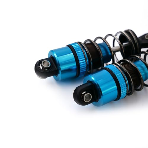 4PCS Oil Filled RC Shocks for 1/10 RC Cars, Adjustable Aluminum Shock Absorbers for Buggy Truggy Touring Drift Cars Monster Trucks (Blue 55mm)