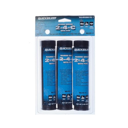 Quicksilver 802861Q1 2-4-C Marine Grease/Lubricant with PTFE - 3 Oz. Cartridge - style: 3 oz. Cartridge