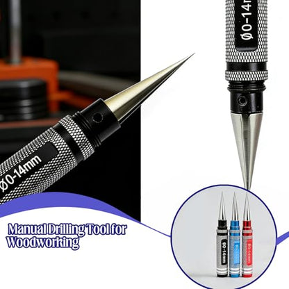3 Pack Steel Metal 0-14mm Hole Puncher Reamer and Drill Hole Expander, 0–14mm Manual Hole Punch Reamer, Multipurpose Manual Hole Punch, for RC Car Truck Body Shell Connector