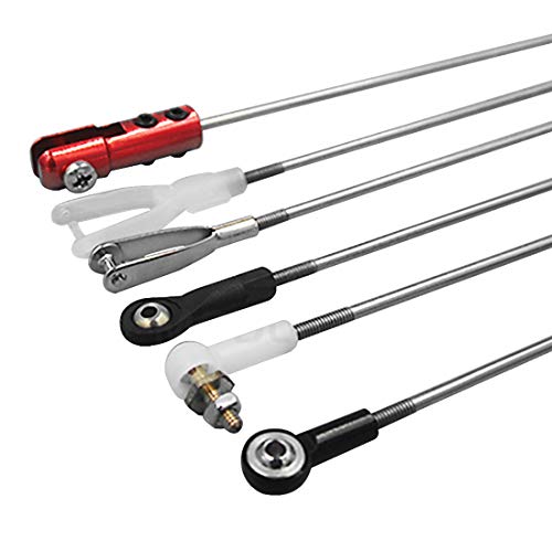uxcell M2x200mm Pushrod Connector Stainless Steel Rod Linkage,for RC Boat,Car,Airplane,Helicopter,5pcs - size: M2x200mm
