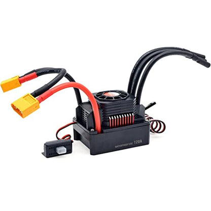 Hobby Waterproof 120A 2-3S Lipo Speed Controller Brushless ESC for 1/10 1/12 RC Car