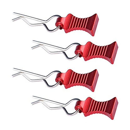 AIMROCK RC Body Clips R Pins 30-Degree Angle With Pull Tabs for 1/10 1/12 Traxxas Arrma Axial Losi HPI Car Crawler Truck Buggy (Red) - color: Red