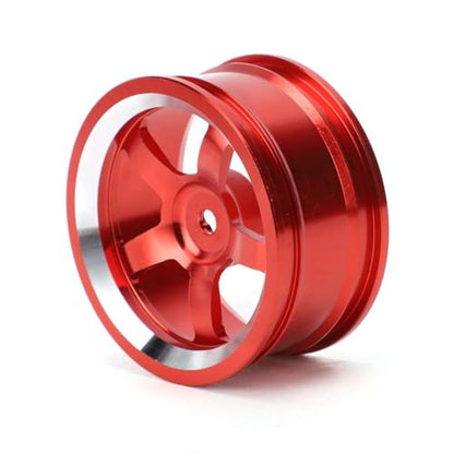 HERCHR RC Wheel Hub, 4Pcs Aluminum Alloy Wheel Rim Hub Accessory Parts for HSP94123 1/10 RC Drift Crawler Car - color: Red