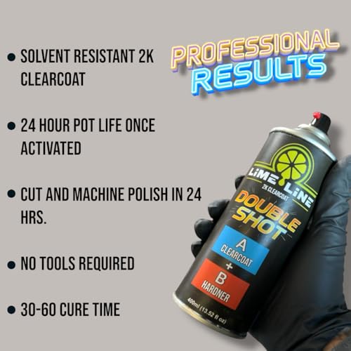 LiME LiNE High Gloss 2K Clearcoat Spray/Aerosol Can Automotive 2 Part Professional Finish (Pack of 2) - color: Pack of 2