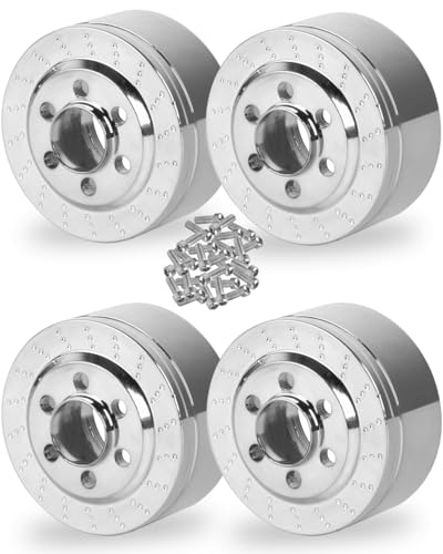 RC Stainless Steel Heavy Duty Wheel Weights 100g Counterweight Upgrades Part for 1/10 RC Crawler SCX10 1.9" 2.0" Beadlock Wheels Balance Weights,4pcs