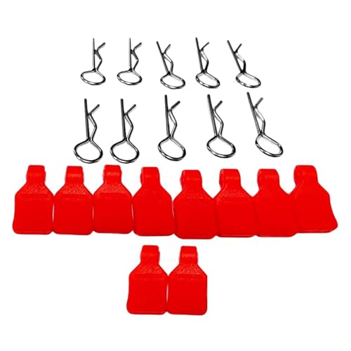 10/Set RC Body Clips R Pins with 10 Pull Tab for SCX24 1/24 1/18 Truck Crawler - color: Green