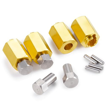 MOHERO 4Pcs 15g Brass Wheel Hubs 10mm Extenders Hex Adaptor for 1/18 RC Crawler Car TRX4M Upgrade Parts