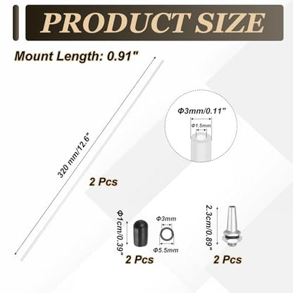 uxcell 320mm Plastic Protection Antenna Tube, RC Antenna Tube with Mount and Cap for RC Car Boat Drone Receiver(Silver, White, 2 Pcs) - color: Silver Tone White, size: 320mm