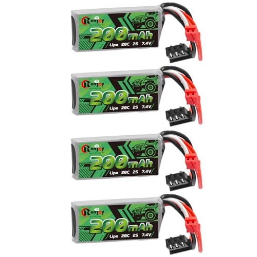 4PCS 7.4V Lipo Battery 2S 20C 200mAh Rechargeable Lithium Battery with PH2.0 Plug for RC Car Trucks Axial SCX30 - color: 200mAh/ 4pcs