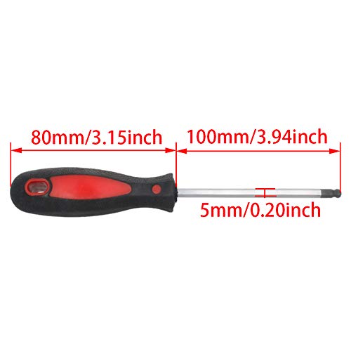 Utoolmart 5mm x 100mm Ball Head Precision Screwdriver Hex Design Wrench Hand Tool 1Pcs - color: 1pcs, size: 5×100×80mm