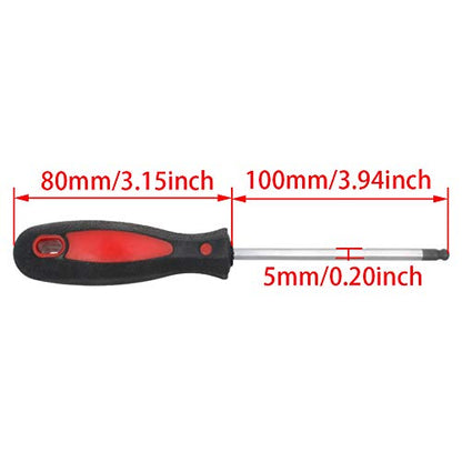 Utoolmart 5mm x 100mm Ball Head Precision Screwdriver Hex Design Wrench Hand Tool 1Pcs - color: 1pcs, size: 5×100×80mm