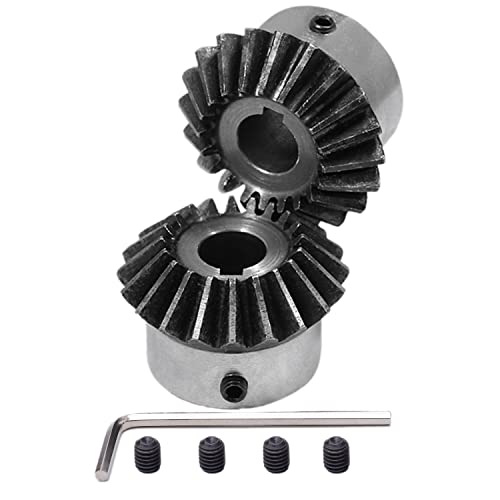 2Pcs Bevel Gear Tapered Bevel Pinion Gear Bevel Gears 2 Module 20 Teeth for Hardware Mechanical Rotation (20T 14mm Hole) - size: 20T 14mm Hole