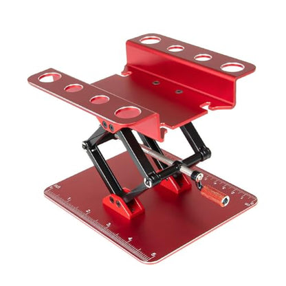 RC Car Repair Work Stand for 1/8 1/10 1/14 RC Adjustable Repair Stand Aluminum Repair Workstation (Red B) - color: Red B