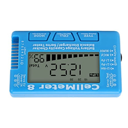 LiPo Charger RC Charger Lipo Battery Balance Charger RC Car Battery Charger Discharger 2-8S for Li Po Li Ion Li Fe Smart Battery Balance Discharger Servo Tester (Blue) - color: Blue