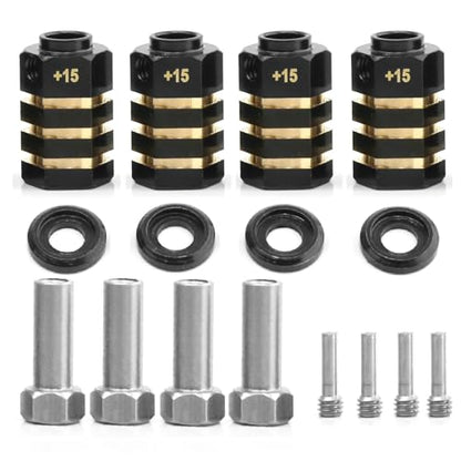 12MM RC Brass Hex Extension Adaptor Compatible for Traxxas TRX4 TRX6 Upgrades Parts Counterweight 15mm Extended Wheel Hex Hubs Extenders Spacer - color: 15mm