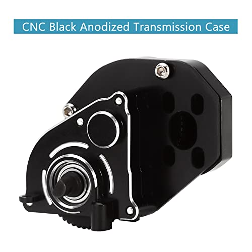 INJORA CNC Aluminum Complete Transmission Gearbox for SCX24 AX24, Black - color: Black
