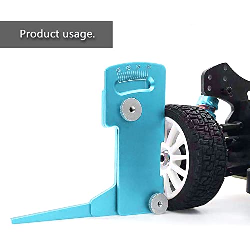 kingsea Aluminum RC Car Ruler Camber & Ride Height Gauge Adjustable Ruler Compatible with 1/8 1/10 HSP HPI Accessory (Blue)